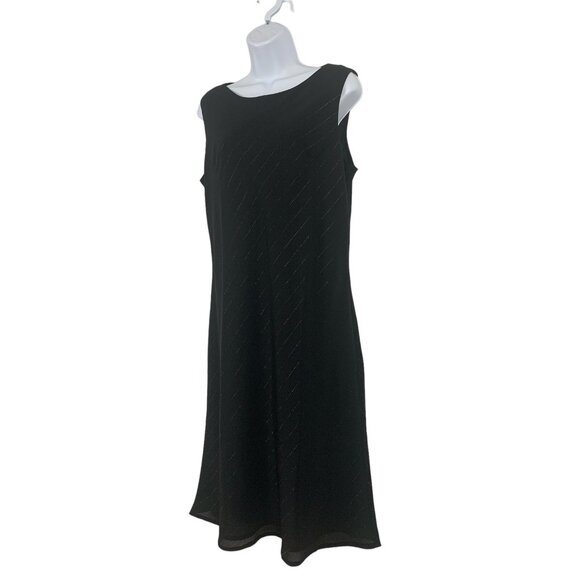 Norton Womens Sleeveless Black Dress With Subtle Stripes Size 12 Large - Picture 4 of 9